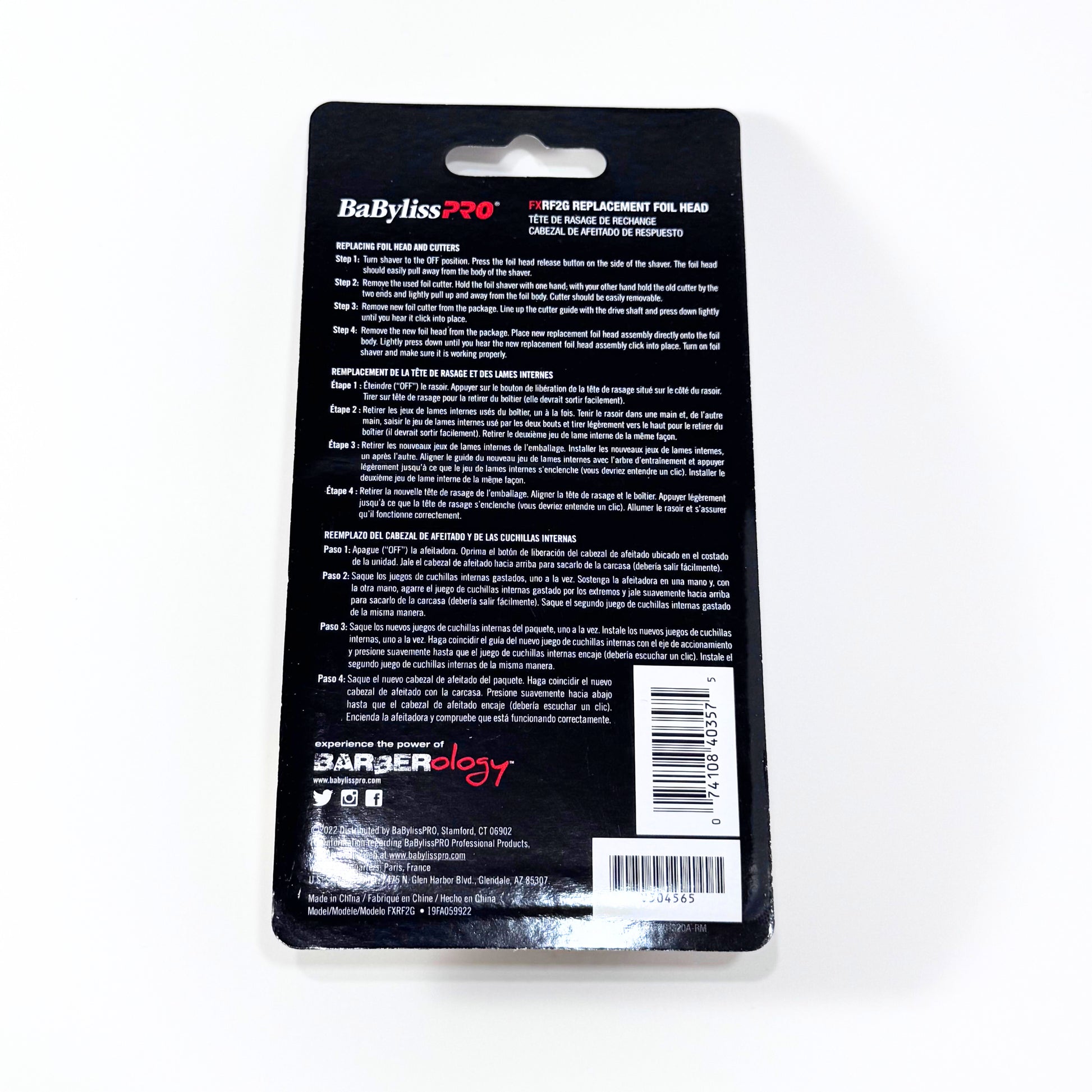 BaBylissPRO FOILFX02 Replacement Foil and Cutter FXRF2G back