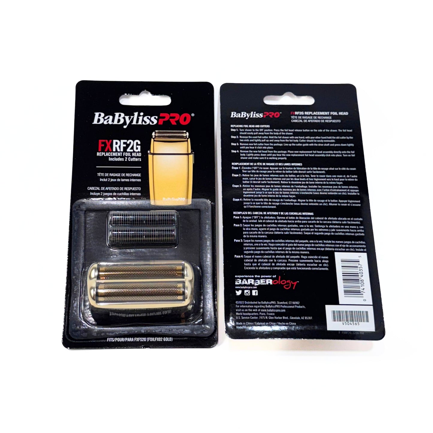 BaBylissPRO FOILFX02 Replacement Foil and Cutter FXRF2G back and front
