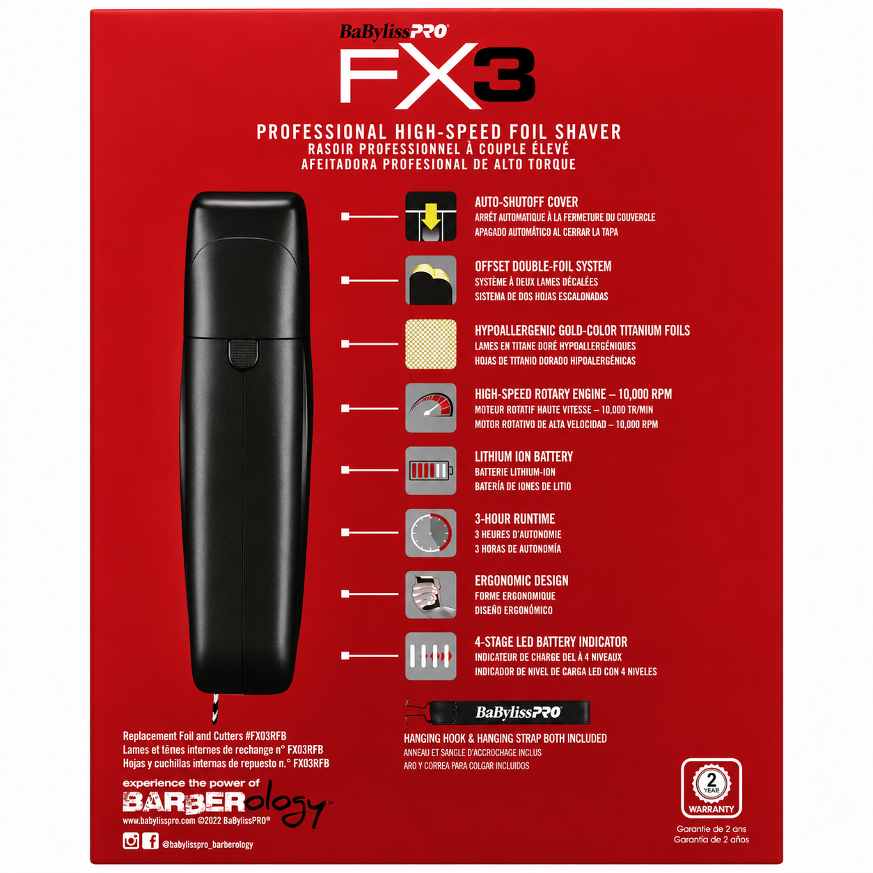 BaBylissPRO FX3 Professional  Foil Shaver  FXX3SB