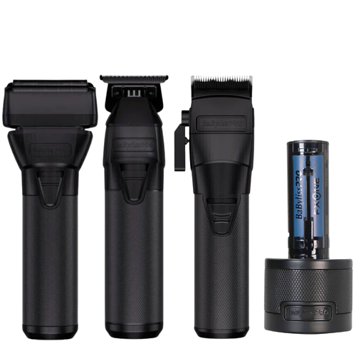 BaBylissPRO FXONE Black FX Bundle Set – Clipper, Trimmer & Shaver Combo FX899MB+FX799MB+FX79FSMB