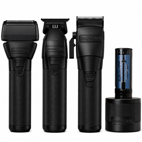 BaBylissPRO FXONE Black FX Bundle Set – Clipper, Trimmer & Shaver Combo FX899MB+FX799MB+FX79FSMB