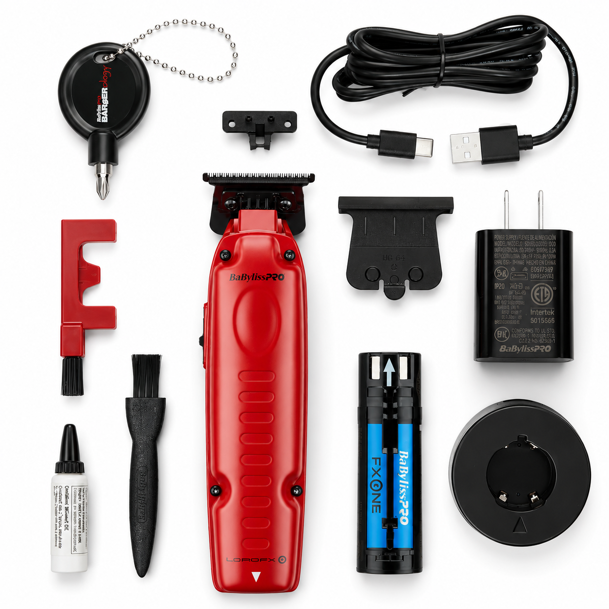 BaBylissPRO FXONE LO-PROFX Matte Red Clipper & Trimmer ComboFX829MR + FX729MR