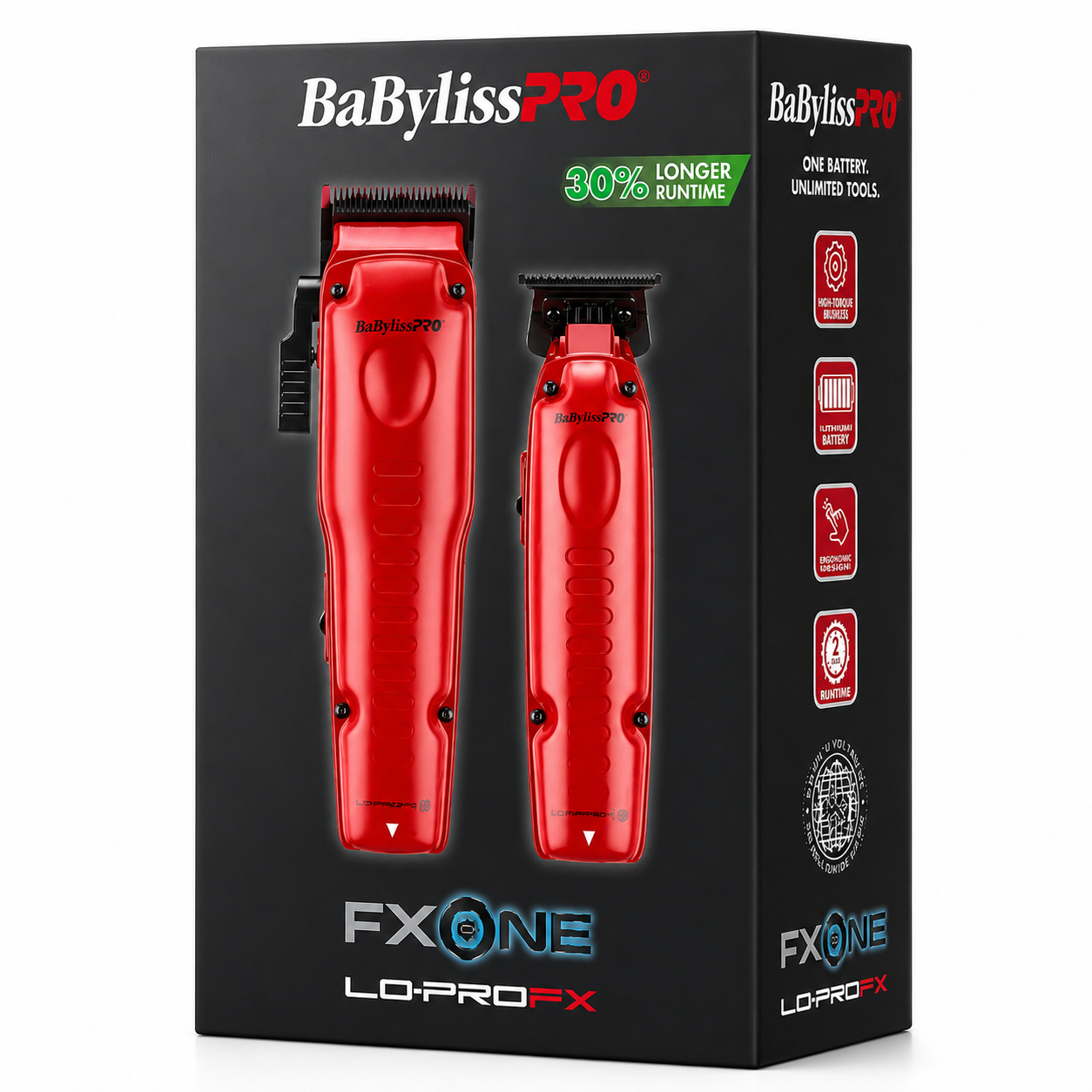 BaBylissPRO FXONE LO‑PRO Matte Red Combo FX129MRPK