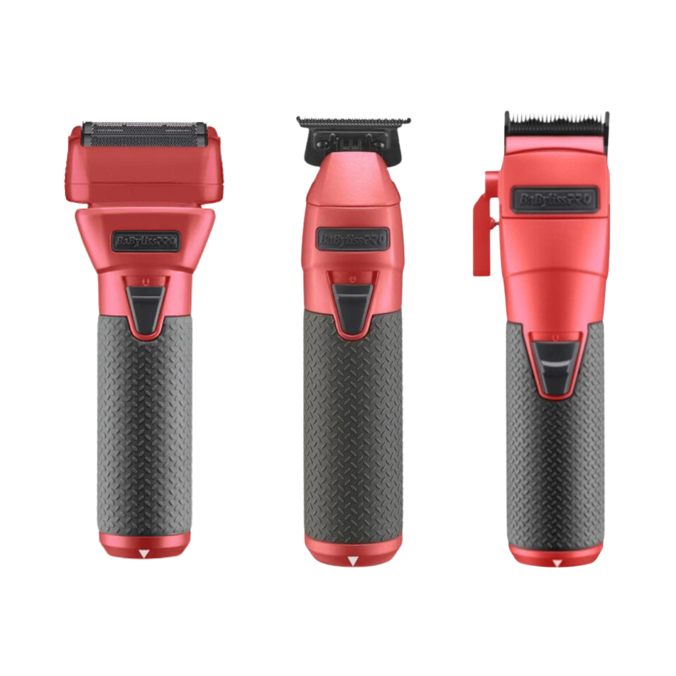 BaBylissPRO FXONE Limited-Edition Matte Deep Orange Foil Shaver, trimmer & All-Metal Clipper LFX899OC+LFX799OC+LFX79SOC