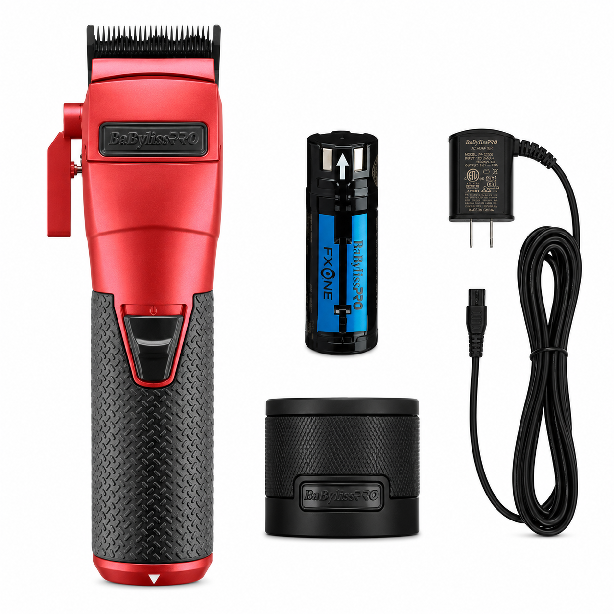 BaBylissPRO FXONE Limited Edition Matte Deep Orange All‑Metal Clipper (LFX899OC) + FXONE Battery, Charging Base & Cord