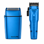 BaBylissPRO FXONE Lo-ProFX Limited Edition Blue Cordless Clipper & BaBylissPRO FOILFX02 FXFS2BL + FX829BL