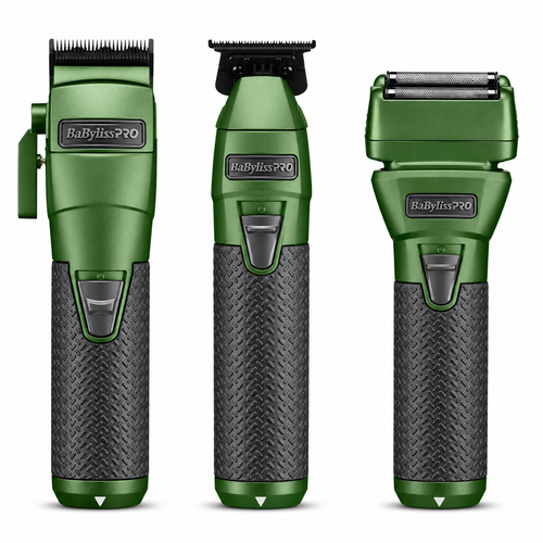 BaBylissPRO FXONE Matte Green Clipper Trimmer and Shaver battery, charging base & cord included LFX899GC+LFX799GC+LFX79SGC
