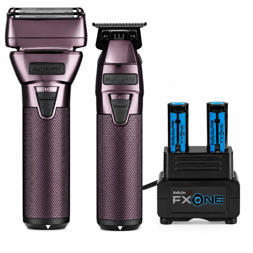 BaBylissPRO FXONE Nightfall Trimmer & Foil Shaver Set + Dual Battery Charger FX1FSTPTO