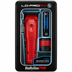 BaBylissPRO FXOne Lo-ProFX Matte Red Clipper FX829MR – Limited Edition Cordless Hair Clipper with Charging Base