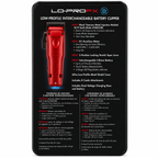 BaBylissPRO FXOne Lo-ProFX Matte Red Clipper FX829MR – Limited Edition Cordless Hair Clipper with Charging Base