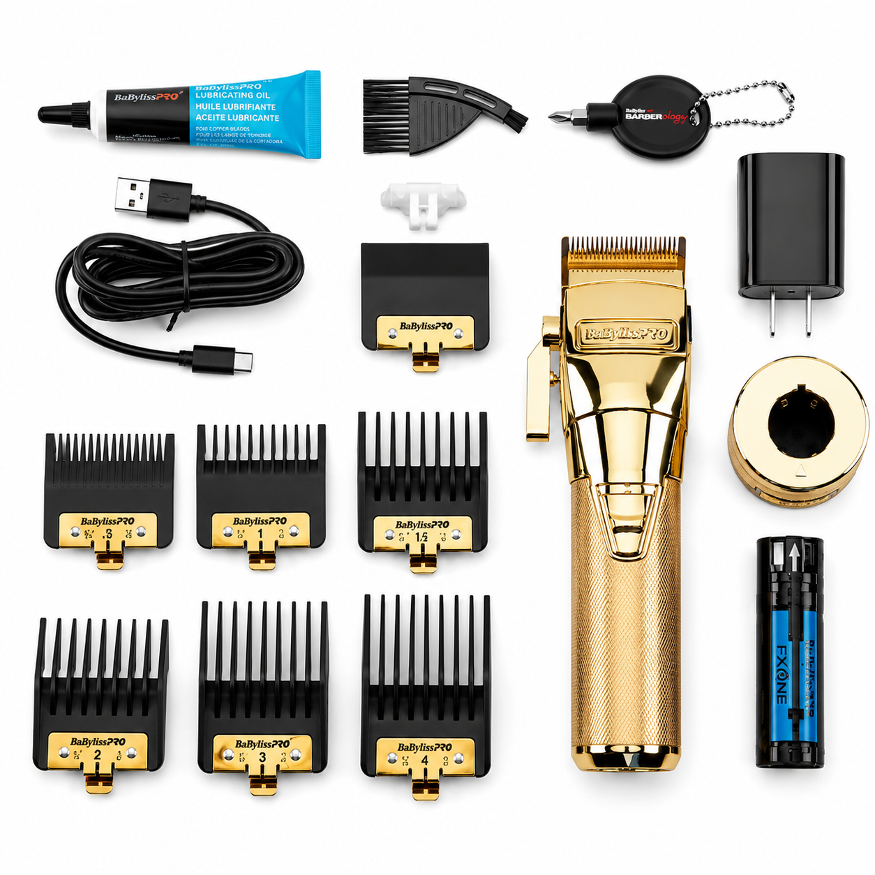 BaBylissPRO Fxone Gold FX Clipper, Trimmer & Shaver Combo FX899G + FX799G + FX79FSG