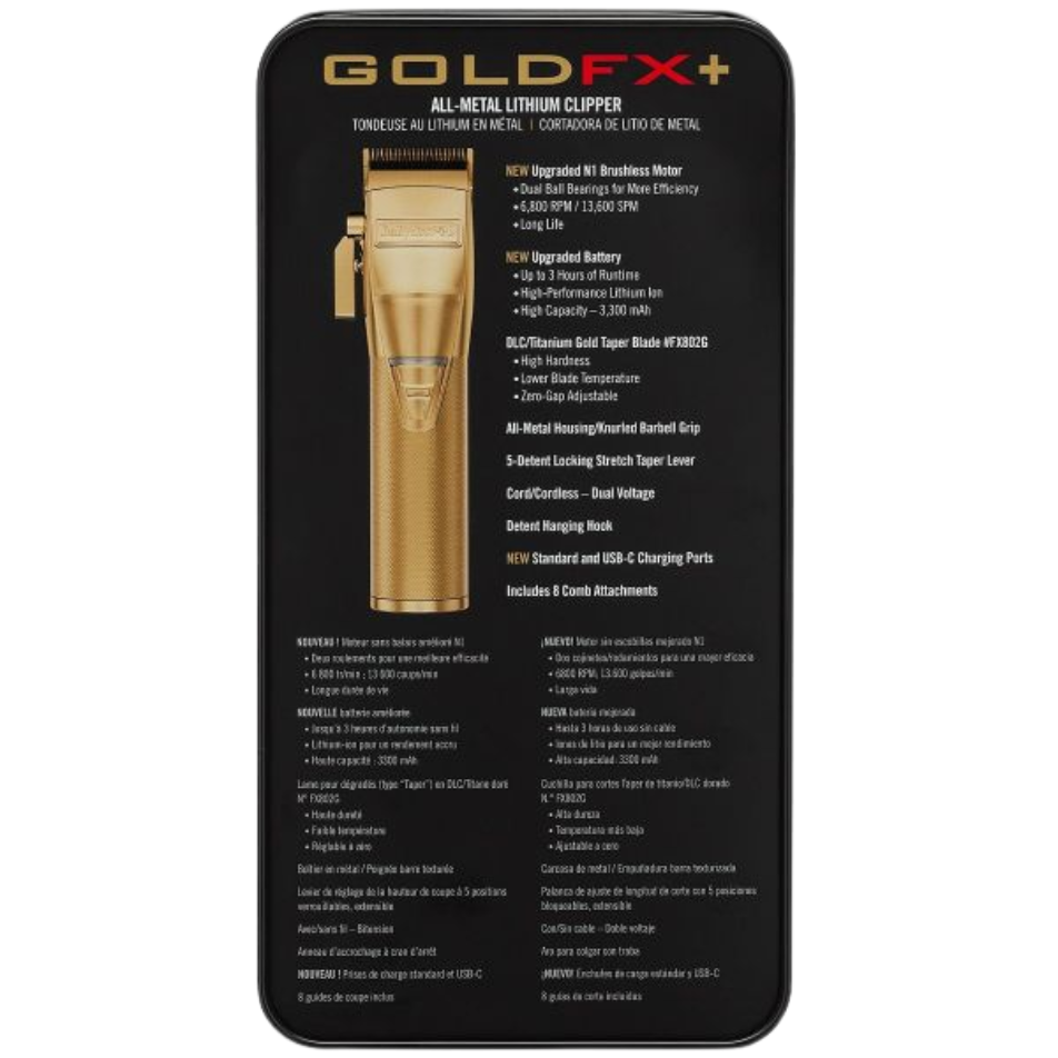 BaBylissPRO GOLDFX FX870G Metal Cord/Cordless Hair Clipper