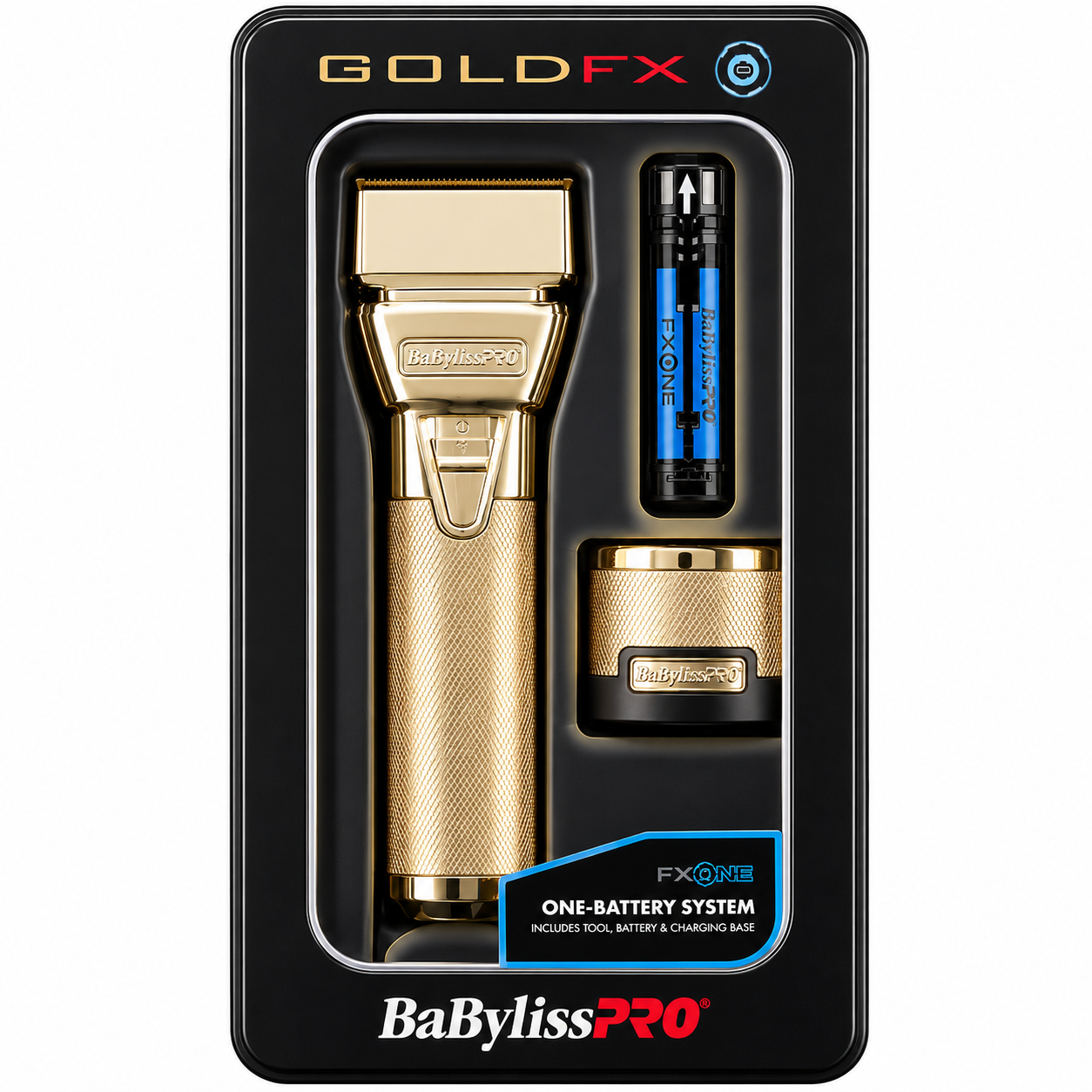 BaBylissPRO Gold Double Foil Shaver FXONE Professional Cordless Barber Shaver FX79FSG