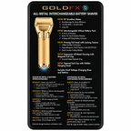 BaBylissPRO Gold Double Foil Shaver FXONE Professional Cordless Barber Shaver FX79FSG