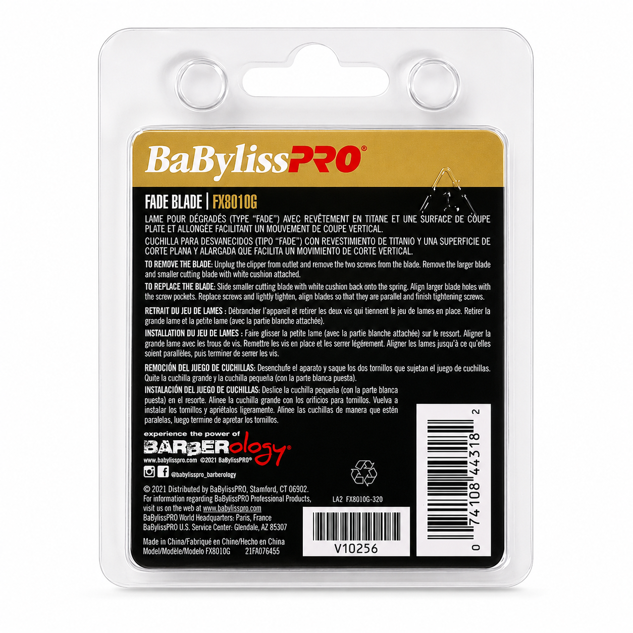 BaBylissPRO Gold Titanium Fade Clipper Blade FX8010G