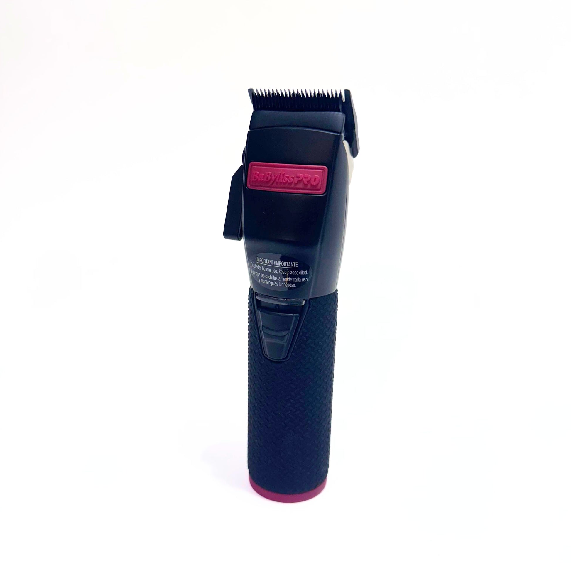 BaBylissPRO Influencer Collection Boost+ Clipper (Black/Red) FX870RI standing straight
