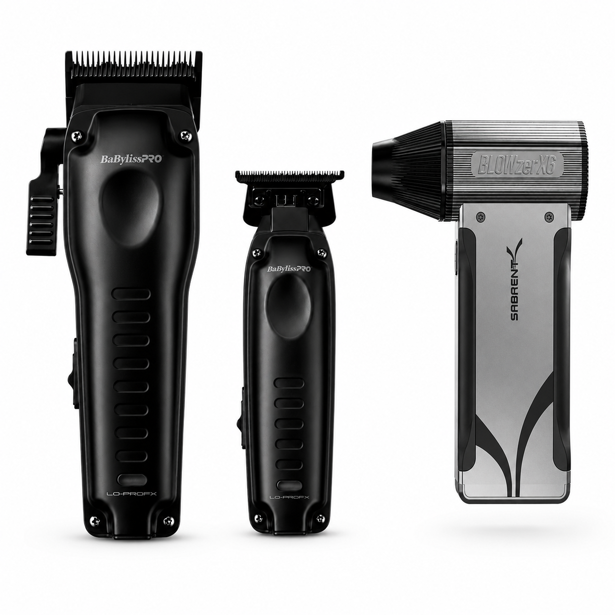 BaBylissPRO LO-PROFX Compact Clipper & Trimmer Set + Sabrent BLOWzer X6 Cordless Air Duster Combo TF-BZX6 + FX8272PKMB