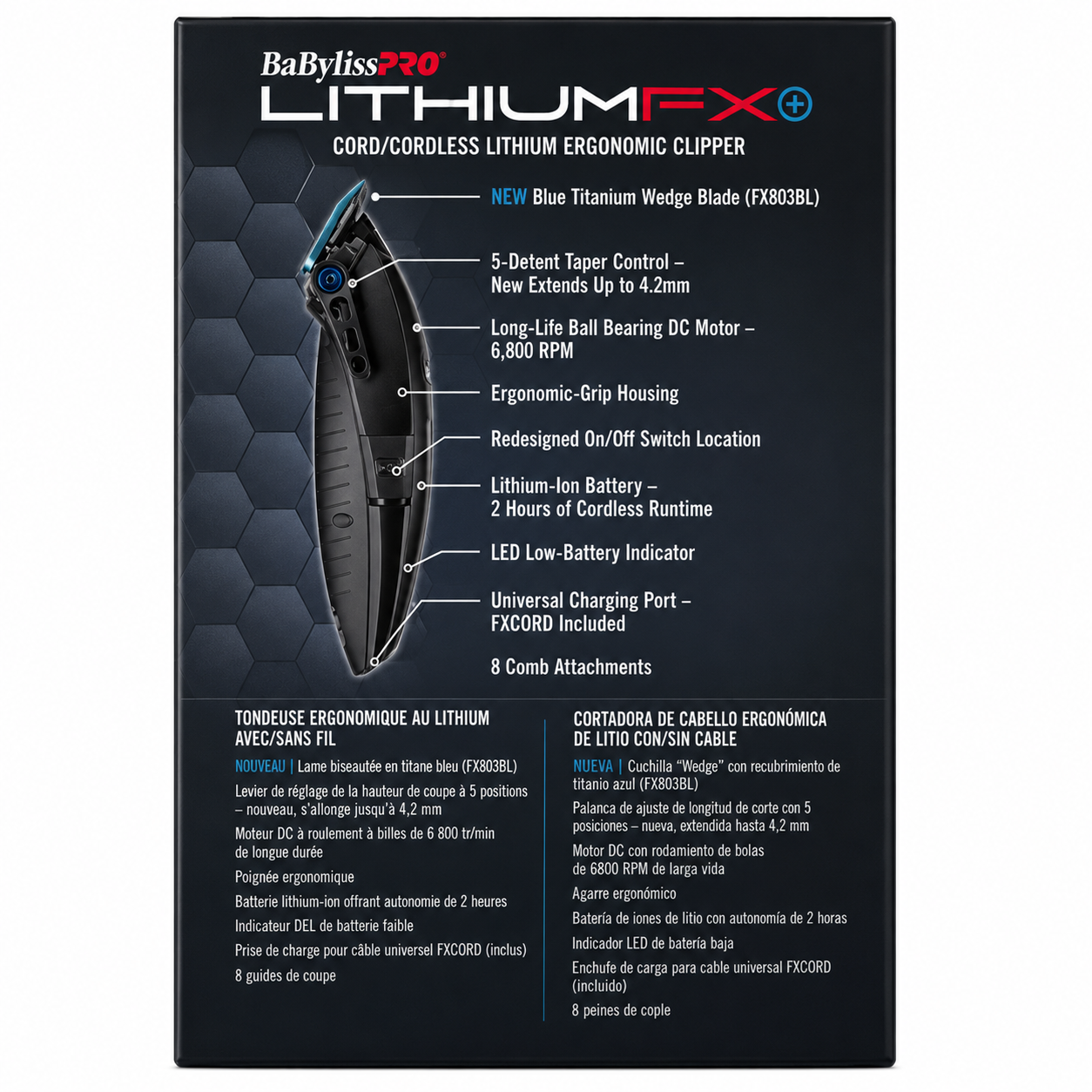 BaBylissPRO Limited Edition Lithium FX Cordless Ergonomic Clipper FX673NSMB