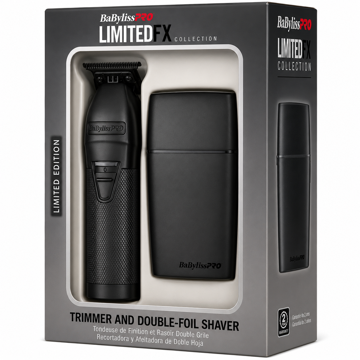BaBylissPRO Limited Edition Matte Black Trimmer & Double Foil Shaver Combo FXDUOFS2TMB
