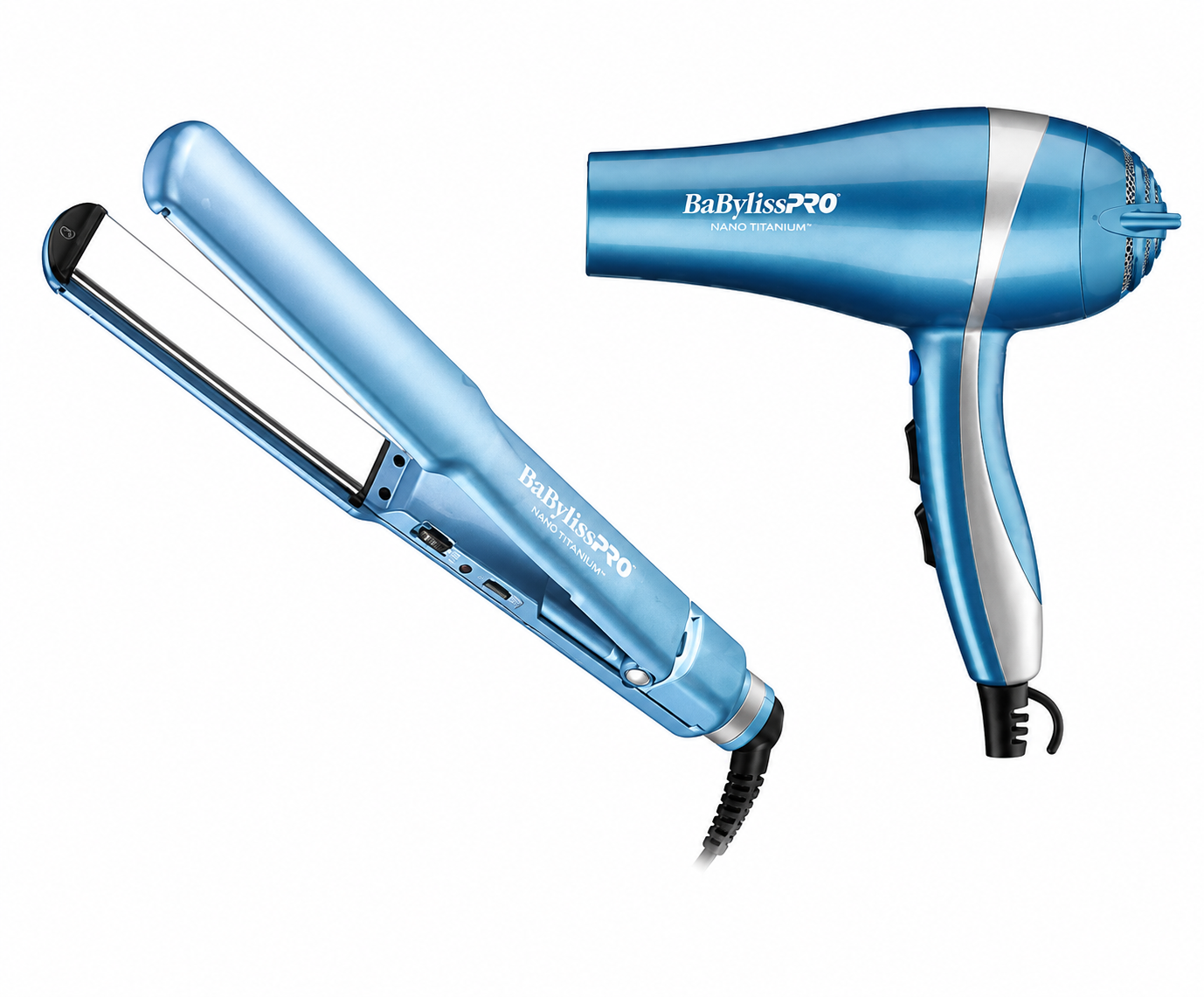 BaBylissPRO Limited Edition Nano Titanium 2000W Ionic Dryer & 1-1/2" Ultra-Thin Flat Iron Combo BNTPP58