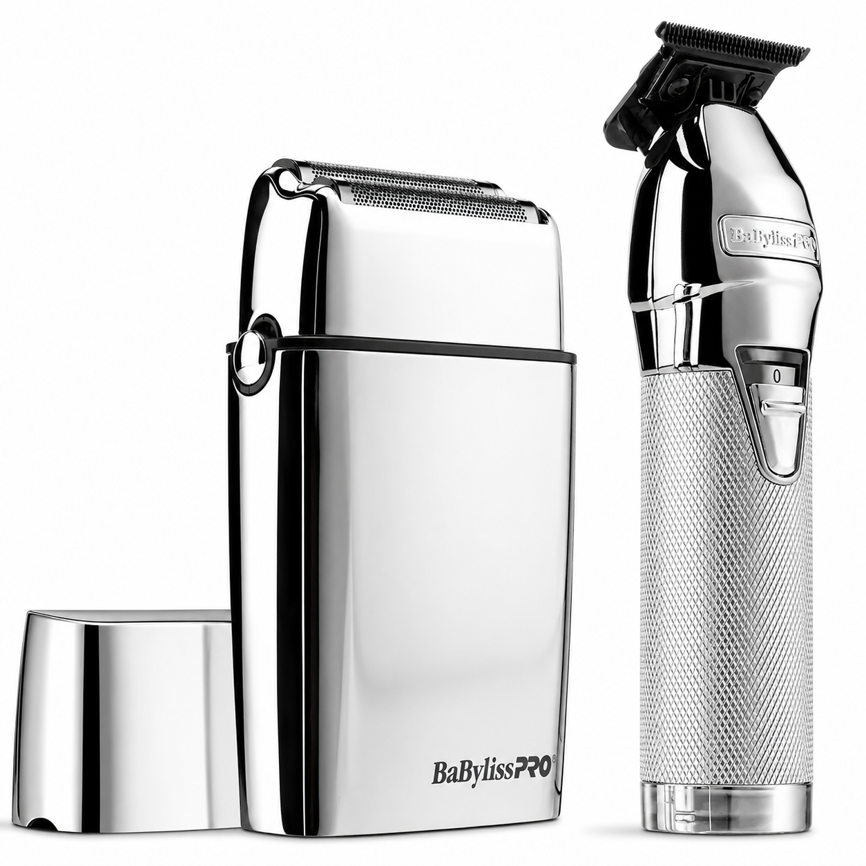 BaBylissPRO Limited Edition Silver Trimmer & Double Foil Shaver Combo FXDUOFS2TS