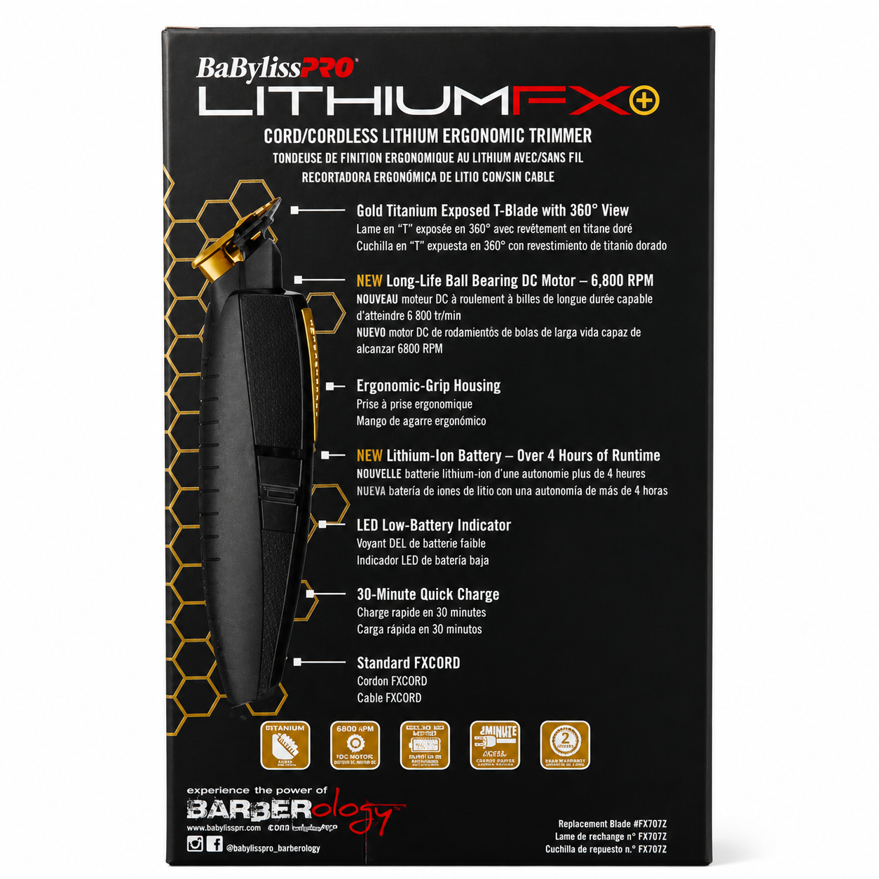 BaBylissPRO LithiumFX Cord/Cordless Trimmer ‎FX773N