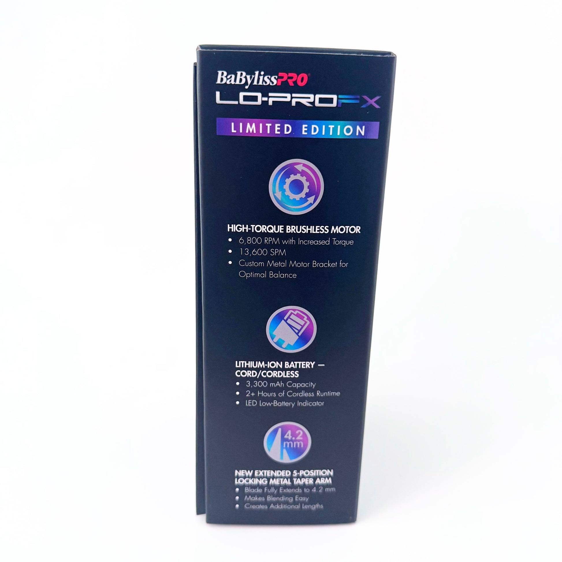 BaBylissPRO LoPROFX Iridescent Clipper FX825RB side 2 box