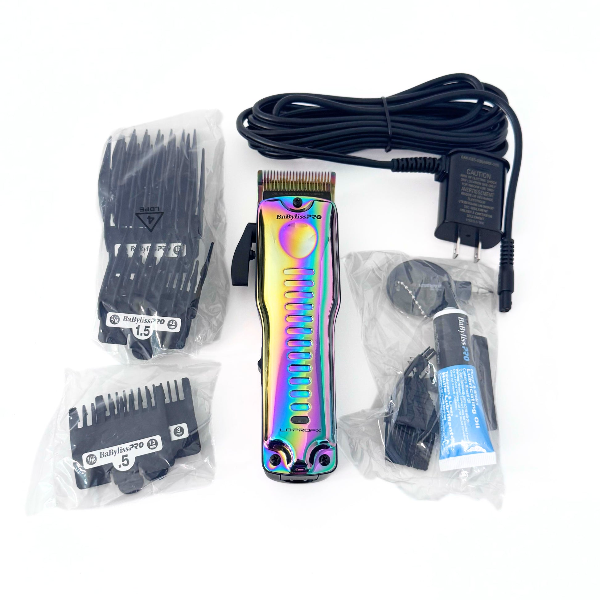 BaBylissPRO LoPROFX Iridescent Clipper FX825RB with accessories
