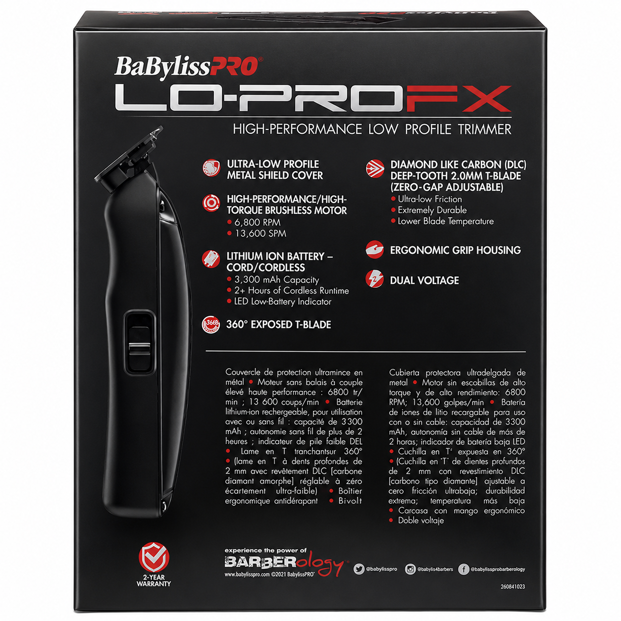 BaBylissPRO LoPROFX Trimmer High Torque Brushless Cordless Detail Trimmer FX726