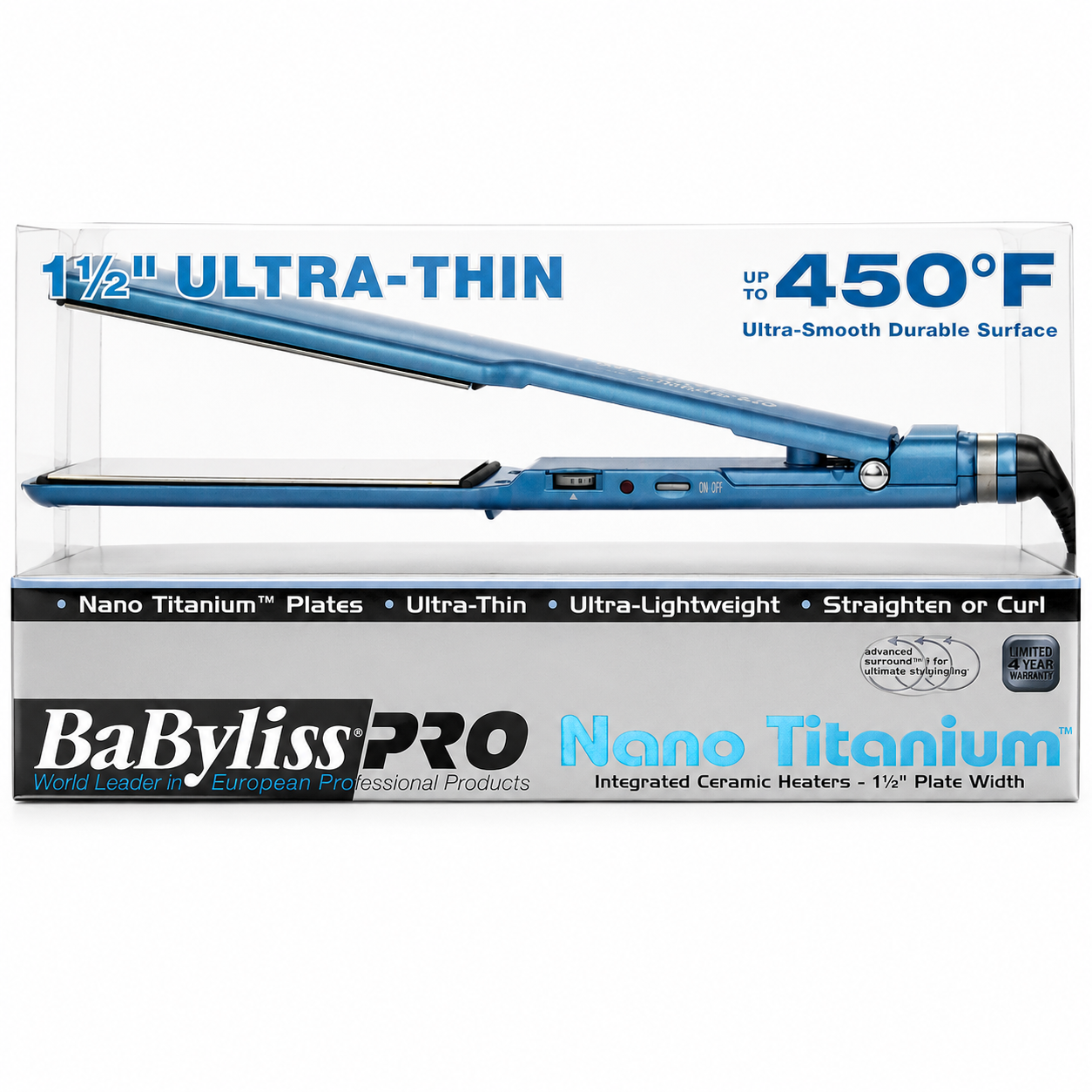 BaBylissPRO Nano Titanium 1.5” Ionic Flat Iron BABNT3073TN