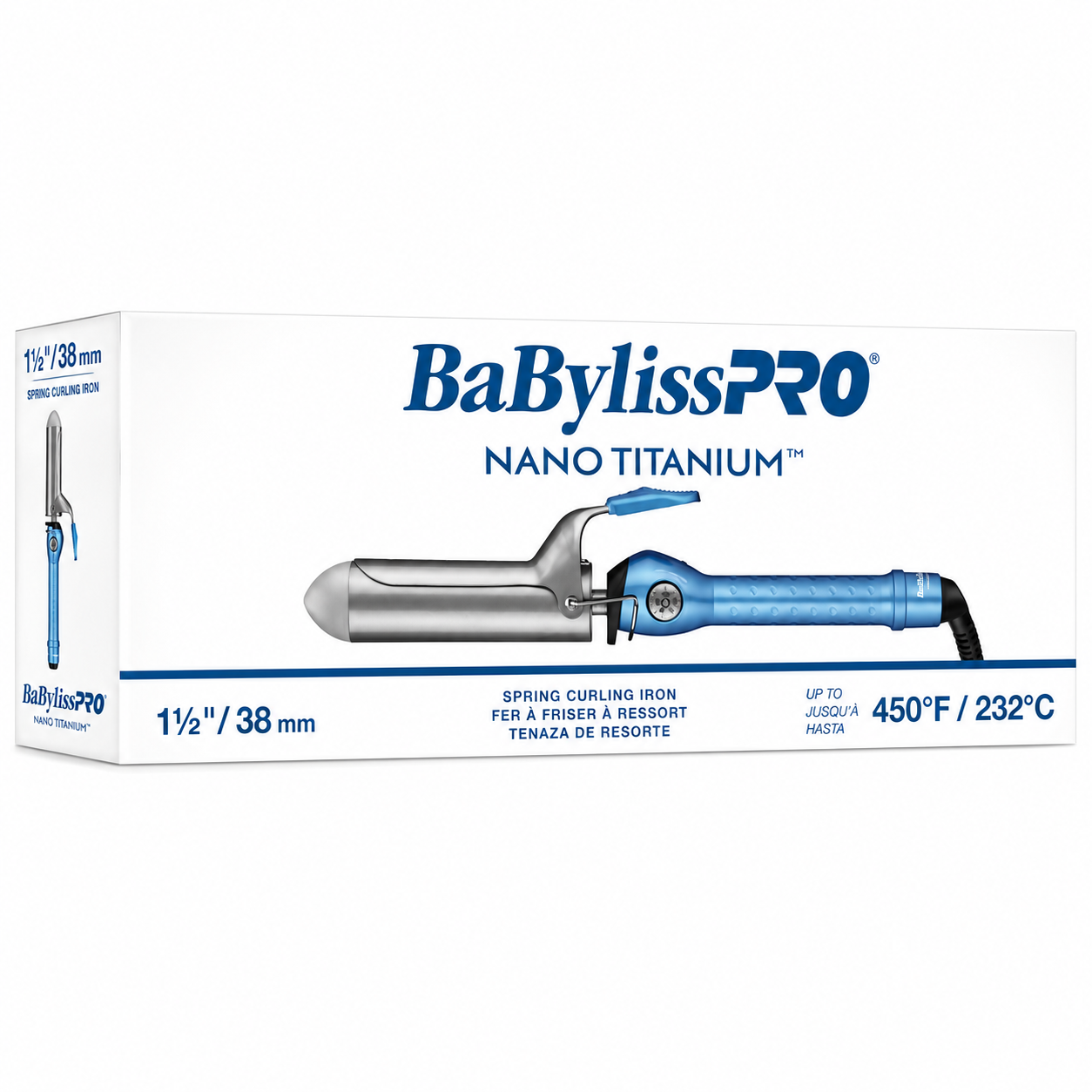 BaBylissPRO Nano Titanium 1.5" Spring Curling Iron Professional Salon Styling Tool BNT150S