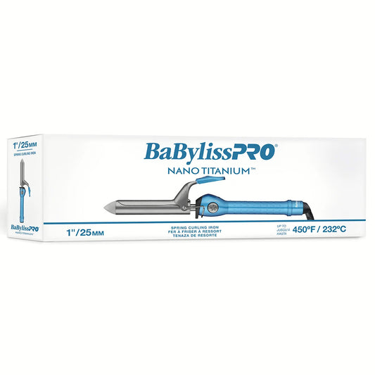 BaBylissPRO Nano Titanium 1" Spring Curling Iron BNT100S