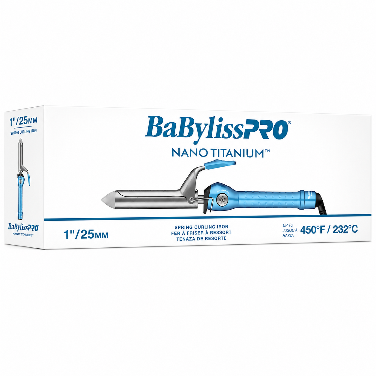 BaBylissPRO Nano Titanium 1" Spring Curling Iron BNT100S