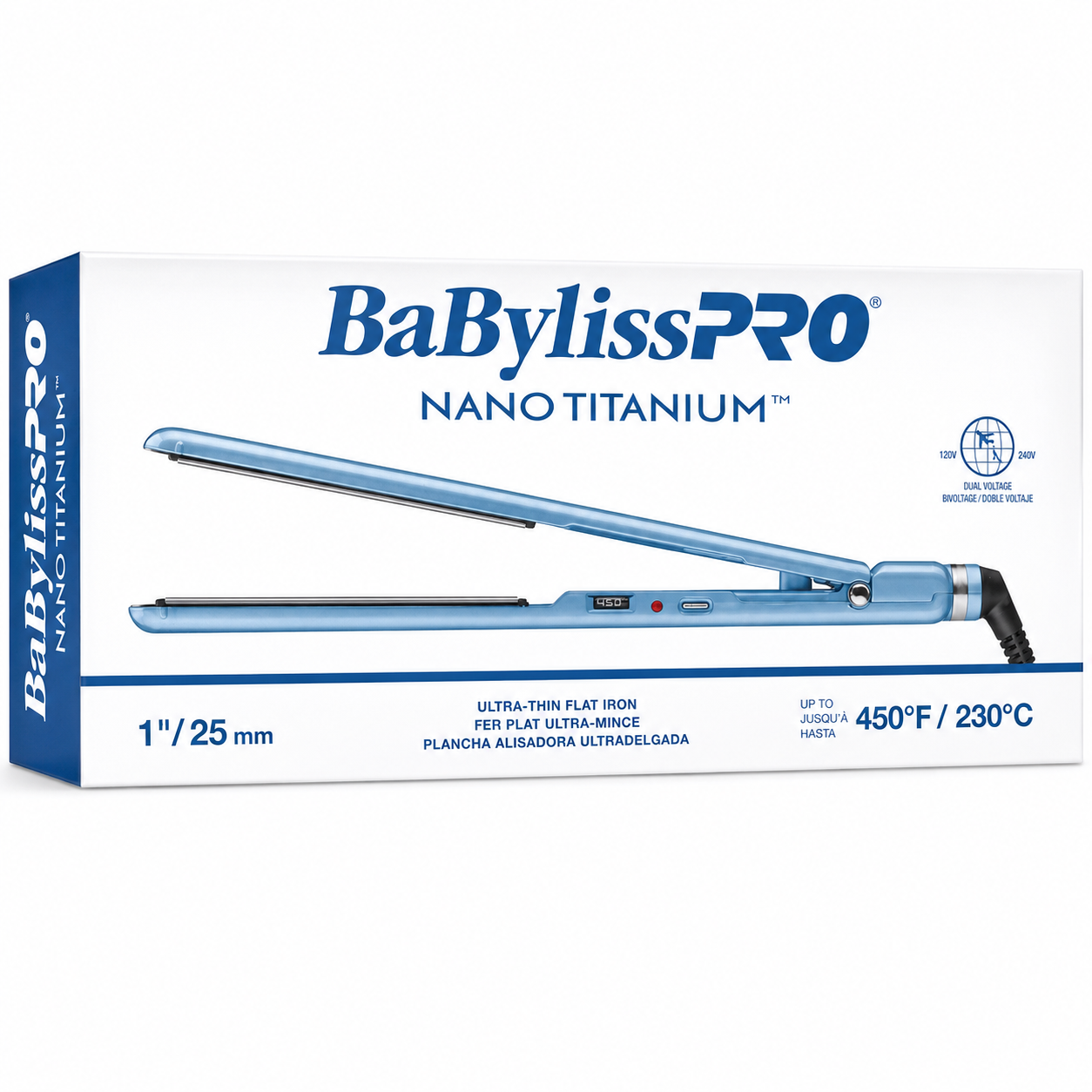 BaBylissPRO Nano Titanium™ 1" Ultra-Thin Straightener BNT4072TUC