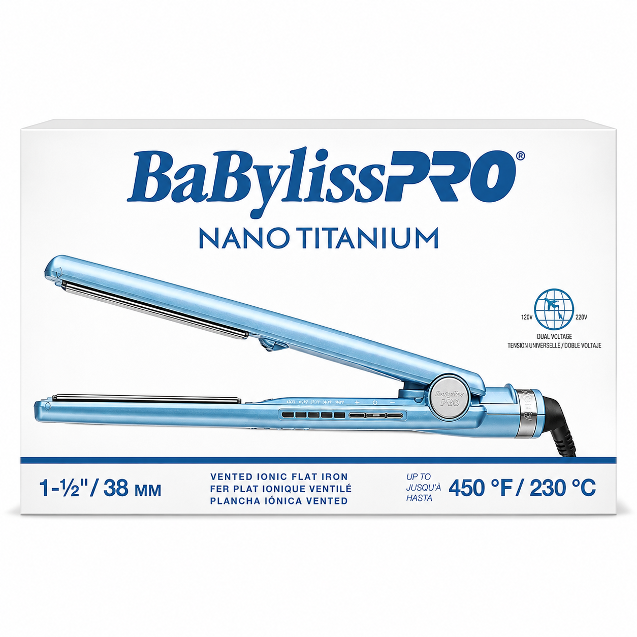 BaBylissPRO Nano Titanium 1½" Vented Ionic Flat Iron Professional Hair Straightener BNT4093TUC