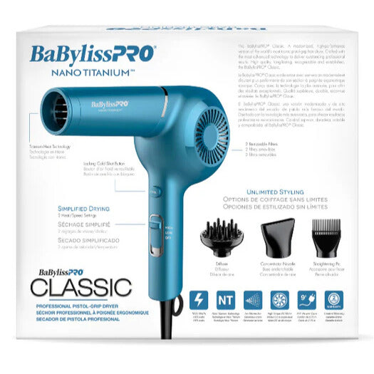BaBylissPRO Nano Titanium Classic Pistol Hair Dryer #BNT5175UC1