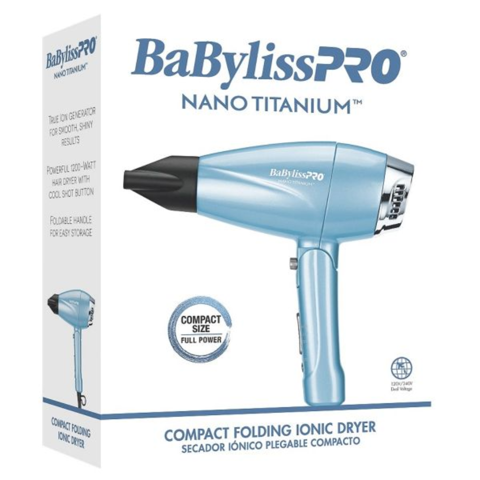 BaBylissPRO Nano Titanium Compact Folding Ionic Dryer BNT910