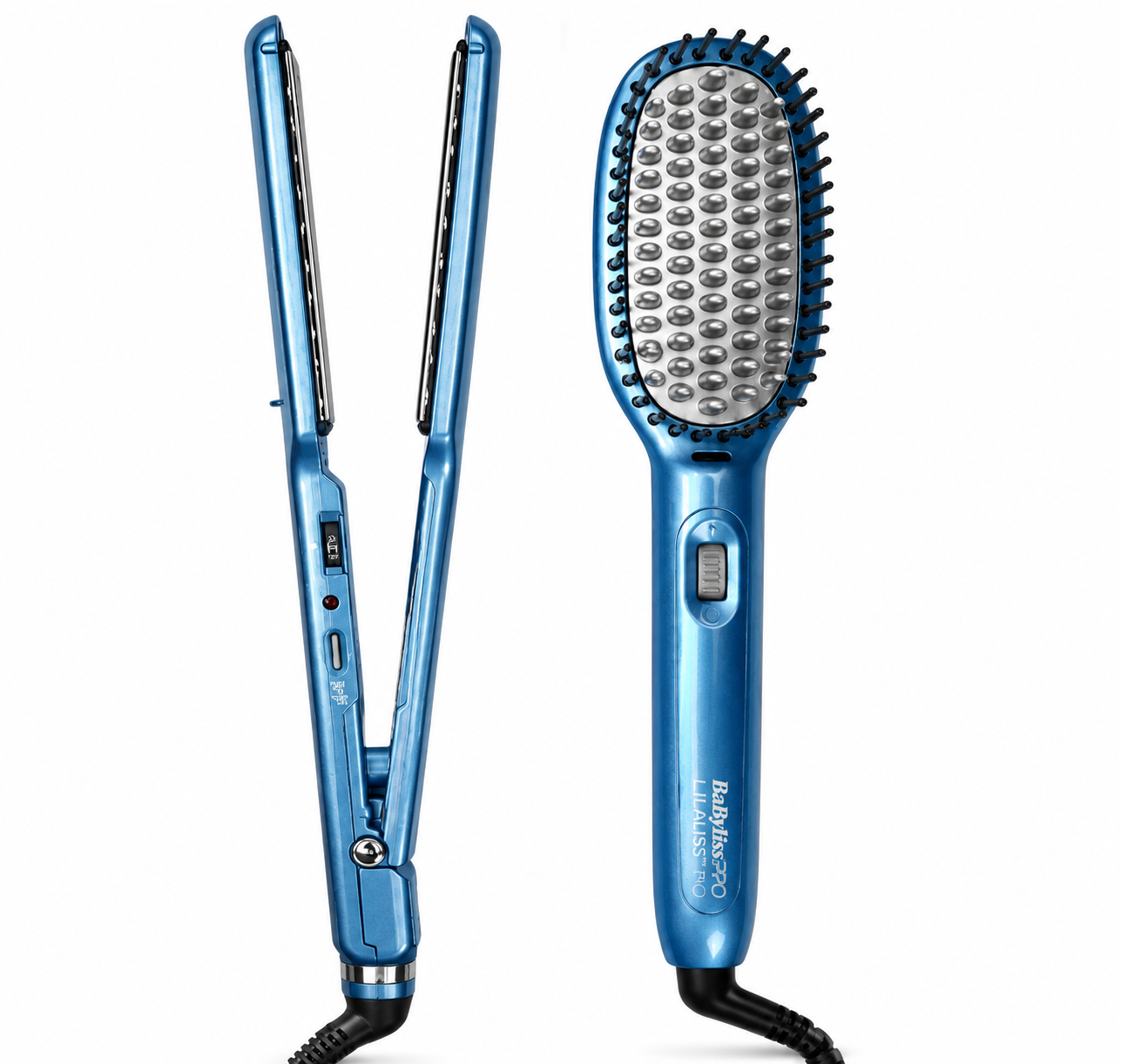 BaBylissPRO Nano Titanium Flat Iron & Thermal Brush Combo BNTPP52UC