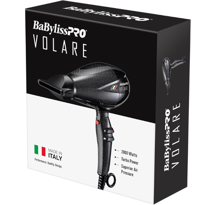 BaBylissPRO Nano Titanium Italian Performance Black Volare Hair Dryer BVOL1