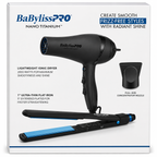 BaBylissPRO Nano Titanium Lightweight Ionic Dryer & 1" Ultra‑Thin Flat Iron Set  BNTPPMB415