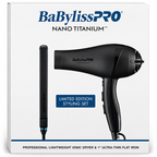 BaBylissPRO Nano Titanium Lightweight Ionic Dryer & 1" Ultra‑Thin Flat Iron Set  BNTPPMB415