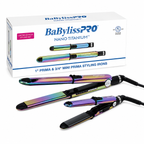 BaBylissPRO Nano Titanium Limited Edition Styling Irons – Iridescent 1″ & ¾″ Prima Stainless Steel Flat Iron Value Set (BNTPPRB75)
