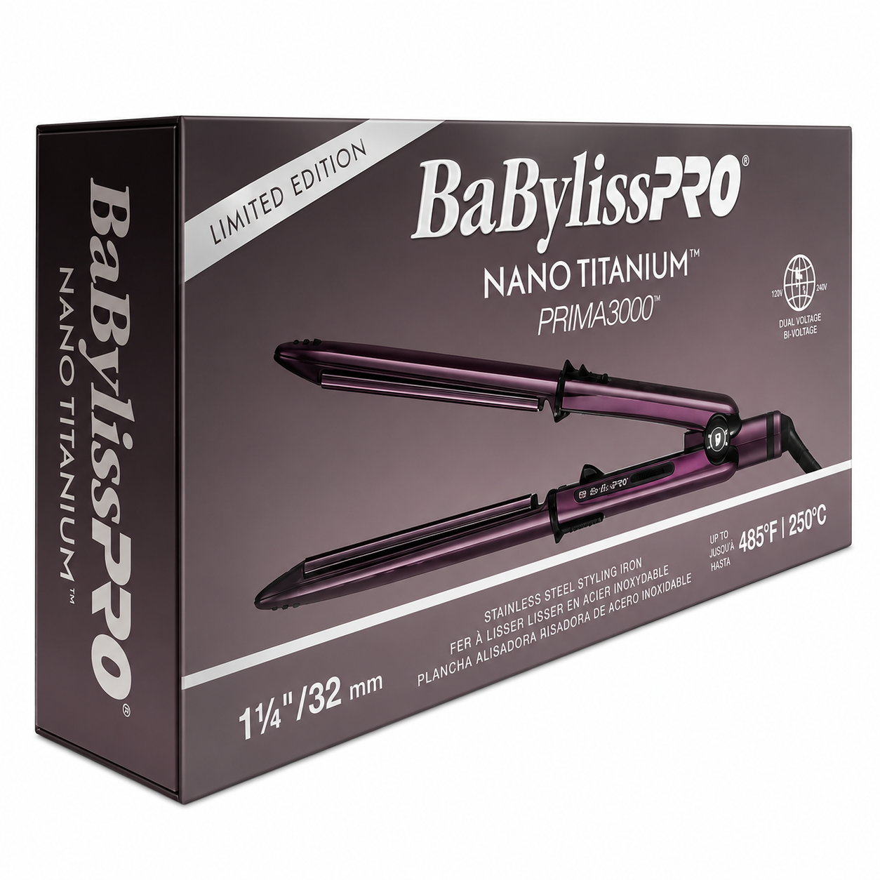 BaBylissPRO Nano Titanium Prima3000 1¼" Flat Iron – Limited Edition Midnight Purple BNTP3000TUC