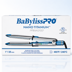 BaBylissPRO Nano Titanium Prima3100 Ionic Hair Straightener Dual Voltage 1" Styling Iron BNT3100TUC