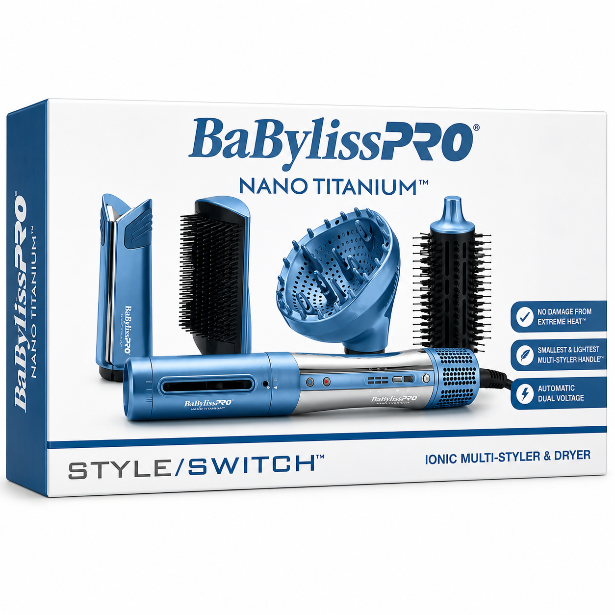 BaBylissPRO Nano Titanium StyleSwitch Ionic Multi-Styler & Dryer BNTSS-5PK