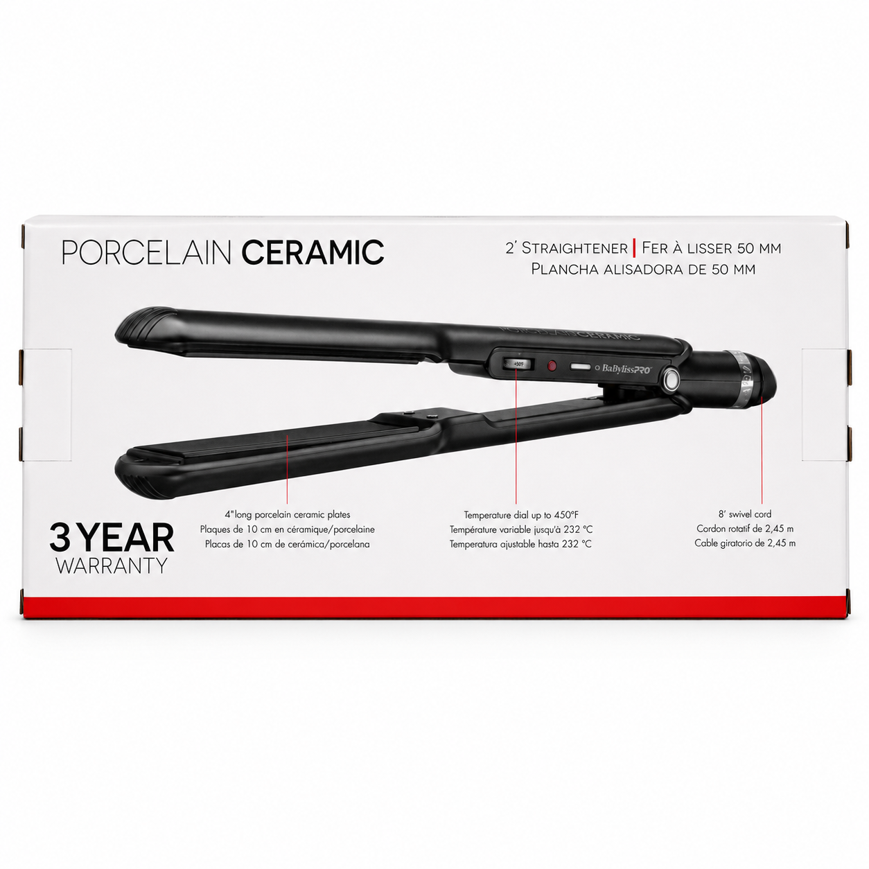 BaBylissPRO Porcelain Ceramic 2" Straightening Iron BP9561UC