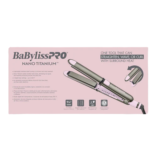 BaBylissPRO Prima 3000 Limited Edition Nano Titanium Flat Iron – Pink (BNT3000TPK)