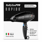 BaBylissPRO RAPIDO Blow Dryer 2000 Watts Black BRAP1