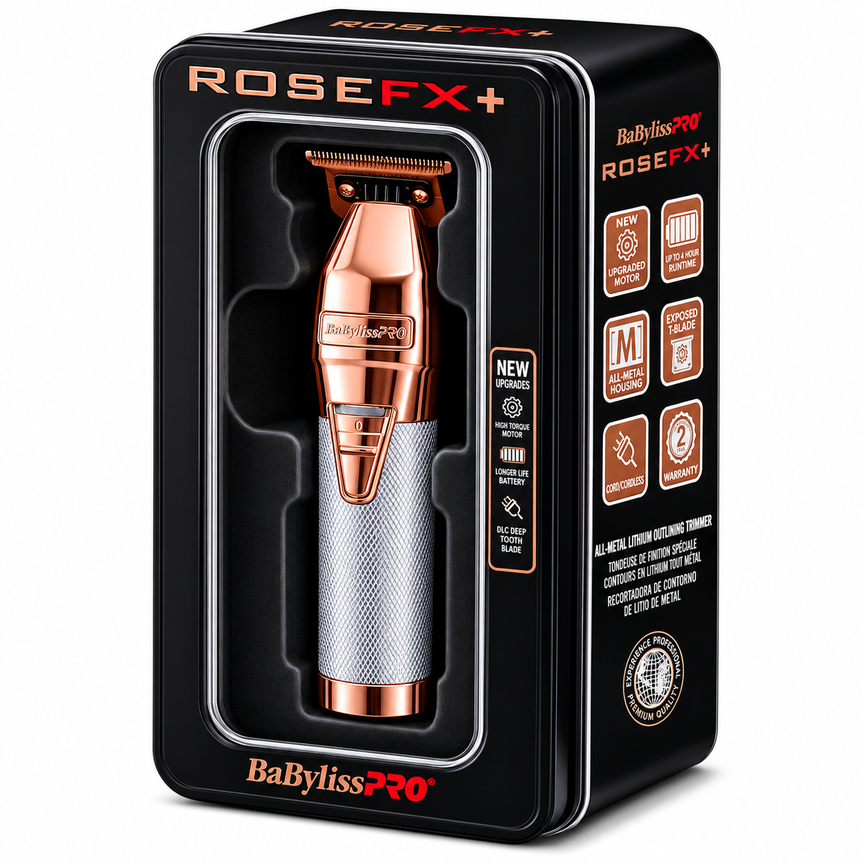 BaBylissPRO RoseFX+ Rose Gold Cordless Outlining Trimmer FX787NRG