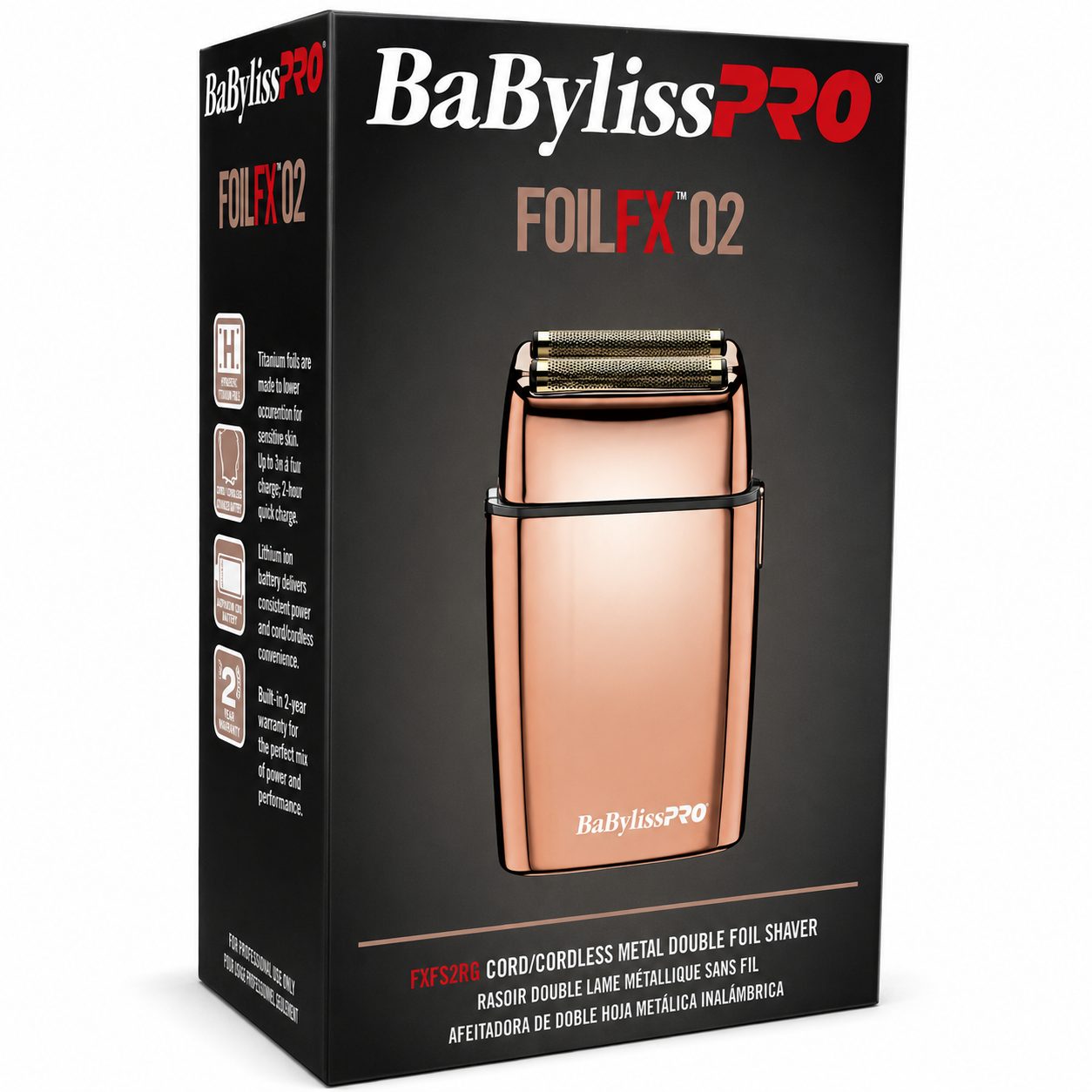 BaBylissPRO Rose Gold FX Double Foil Shaver FXFS2RG